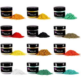 Rolio Mica Powder Pearlescent Color Pigment - Art Set til Resin Epoxy - Til s?befremstilling af neglelak S?t Lip Gloss Set Eye Shadow Bath Bomb S