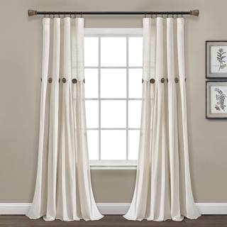 Frodig indretning linned knap vindue gardin panel single 40 """" w x 108 """" l off white - country gardiner - rustik indretning -farveblokken modern