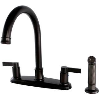 Kingston messing FB7795ndlsp nuvofusion 8-tommer centreSet køkkenhane med sprøjteolie gnides bronze