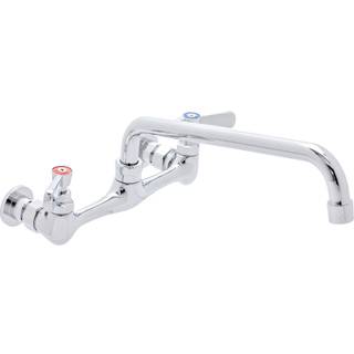 Kitchen Sink vandhane vægmontering - durasteel 8 """" Center Commercial Kitchen Sink vandhane med 10 """" Swivel tud - Dual Lever Handlings - Messing