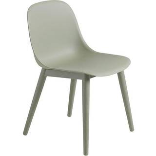 Muuto Fiber Spisebordsstol Dusty Green Uden Armlæn Eg