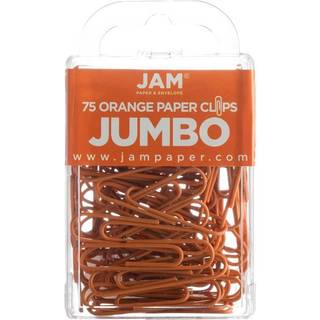 Jampapir farverige jumbo -papirklip - Stor 2 tommer - Orange Paperclips - 75/Pack