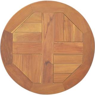 bordplade 2,5 cm 40 cm rund massivt teaktræ