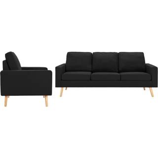 sofasæt 2 dele stof sort