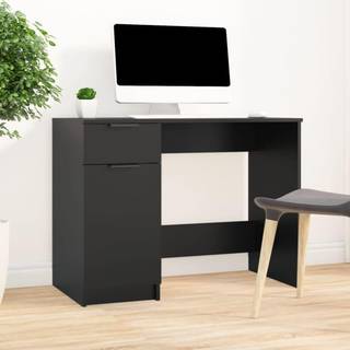 skrivebord 100x50x75 cm konstrueret træ sort