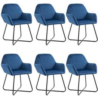Spisebordsstole Fløjl - 6 / Blå