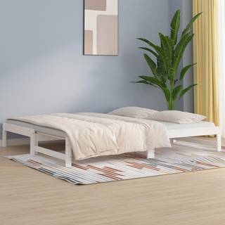 daybed med udtræk 2x(90x200) cm massivt fyrretræ hvid