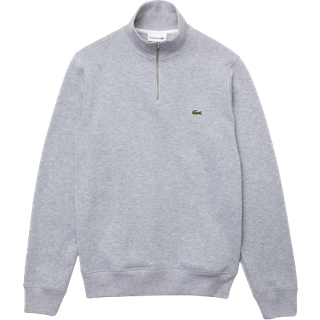 Lacoste Rib Interlock Half Zip Silver Chine