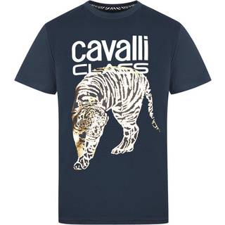 Cavalli Class Blue Cotton Men T-Shirt