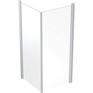 Ifo Space brusehjørne 800 x 800 mm lige Alu/klart med håndtagsprofil