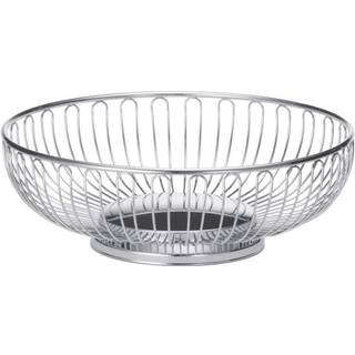 Tablecraft 9 5/8 """" Rund brødkurv | Metalfrugtkurv | Kommerckvalitet til restaurant eller hjemmebrug sølv