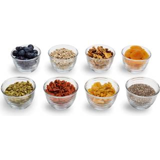 Libbey lille glas prep sk?l 8 t?lling (pakke med 1) glasbeholdere med l?g holder rester frisk holdbar opvaskemaskine sikkert glas m?ltid prep sk?