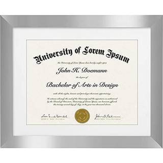 AmericanFlat 11x14 Diplomramme med knust -resistent glas - Brug som 8,5x11 ramme med Mat eller 11x14 ramme uden Mat - Legacy Collection - tynd bi