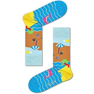 Blue Beach Break Crew Sock - Turquoise, Light Blue, Yellow, Beige, Pink, White - 41-46