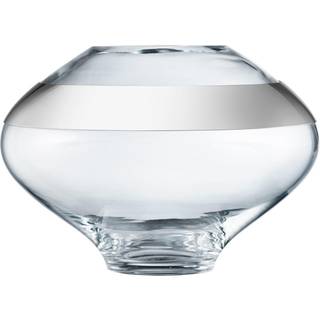 DUO vase, stor, Georg Jensen, Mundblæst glas / Blankt rustfrit stål