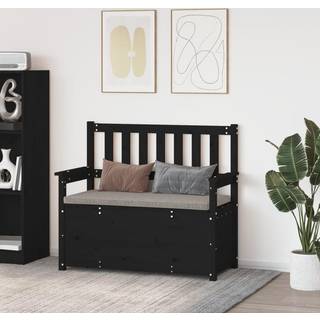 bænk 112,5x51,5x96,5 cm massivt fyrretræ grå