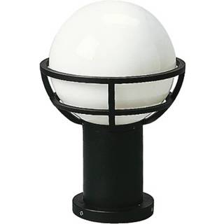 Sort sokkellampe med opalglas
