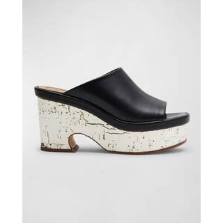 Chloé Oli leather platform mules - black - EU 39
