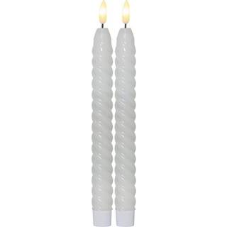 Star Trading - LED Antique Light Flame Swirl - 25 cm - Grå - 2 -pack