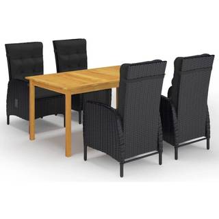 Spisebordssæt Til Haven 5 Dele - 4 / Sort