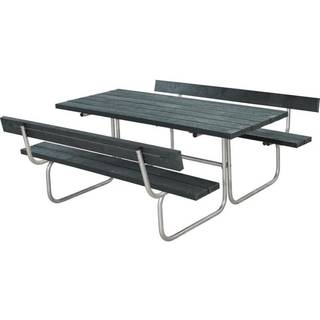 PLUS Classic bord/bænkesæt med 2 ryglæn, ReTex, grå, 177 cm