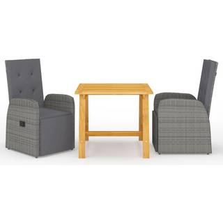 Spisebordssæt Til Haven 3 Dele - Grå