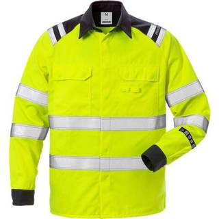 Fristads 124178 Flamestat Hi Vis Skjorte kl.3 7050 / Arbejdsskjorte Hi-Vis gul/Marine 3XL