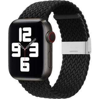 Justerbar flettet Apple Watch rem 38/40/41/42mm - Sort