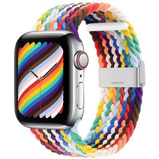 Justerbar flettet Apple Watch rem 38/40/41/42mm - Lys multifarvet