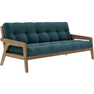 Grab Sovesofa Fra Karup Design i Massiv FSC Fyrretræ | Japandi - Carob Brown - 513 Pale Blue