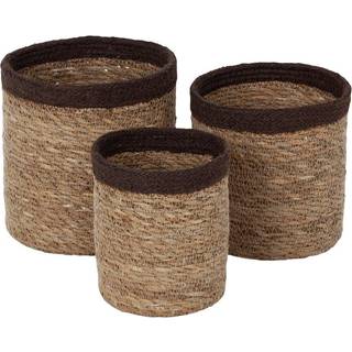 Dixie Emil opbevaringskurv 3-pak small Natur/Brun