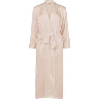 Lady Avenue Pure Silk Long Robe - Pearlwhite - X-Large