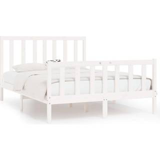 Sengeramme Small Single Massivt Træ - Hvid / 140 x 190 cm