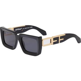 Off-White Unisex OERI073 Boston 1007 Black dark grey Solbriller Acetat Sort Grå Firkantet Normal