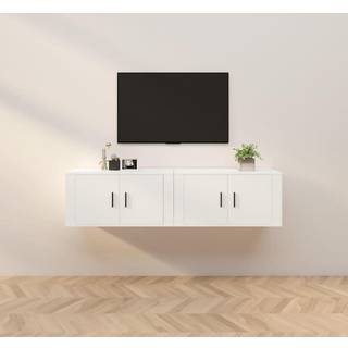 væghængte tv-skabe 2 stk. 80x34,5x40 cm hvid