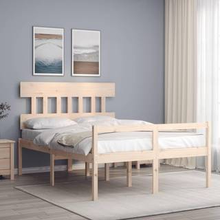 seniorseng med sengegavl 140x200 cm massivt træ