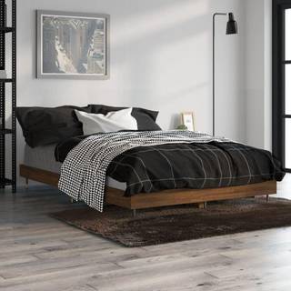 sengeramme 120x190 cm uden madras konstrueret træ brunt eg