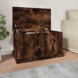 opbevaringskasse 70x40x38 cm konstrueret træ røget egetræsfarve