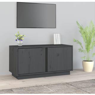 tv-bord 80x35x40,5 cm massivt fyrretræ grå