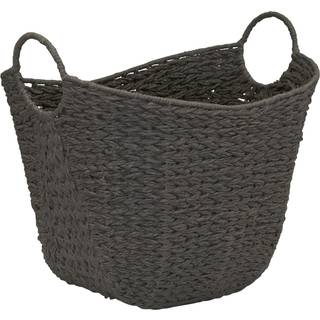 Husholdning Essentials Natural Woven Wicker Opbevaringshåndtag Kurvgrå