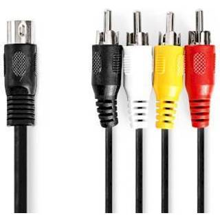 DIN - Phono kabel | DIN 5 polet han 4x RCA han | 1 meter | PRIS-MATCH