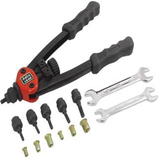 13 """" Nut/tr?dindstilling Hand Riveter Kit med 6 pc. SAE MANDREL/NOSE PIECE SETS AND RIVET NUT SET