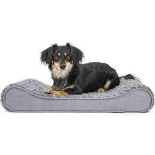 Furhaven ortopdisk hundeseng til mellemstore/sm hunde m/ aftageligt vaskbart betrk til hunde op til 23 lbs - Ultra plys imiteret pels og ruski