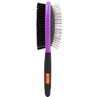 Hartz Groomer's Best Combo Hundebørste – Flerfarvet dobbeltvirkende plejeværktøj til alle pels typer