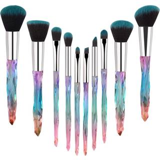 Makeup b?rster s?t krystalh?ndtag - 10stk farverig diamant kosmetisk kabuki b?rster foundation concealer ansigt pulver ?jenskygger fremh?ver b?rs