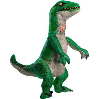 Rubies barn er den originale oppustelige dinosaur -kostume velociraptor med lyd lille
