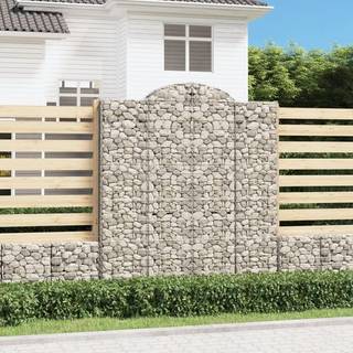 buede gabionkurve 6 stk. 200x50x220/240 cm galvaniseret jern