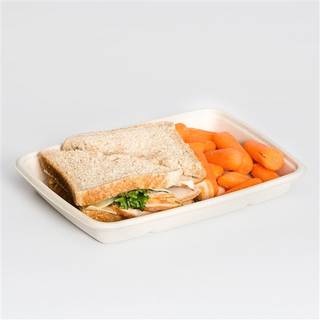 Bagasse bakke 600ml af sukkerrør 100% komposterbar brun