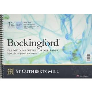 St. Cuthberts Mill Bockingford Watercolor Paper Spiral Pad - 14x10 -tommer hvidt vand farvepapir til kunstnere - 12 ark p? 140 lb koldpresse akva