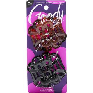 Goody Slideproof bl?ksprutte store klo klip - 2 CT Neutral toner Sikre greb H?rklip H?rstyling Tilbeh?r til kvinder og m?nd til tykt h?r